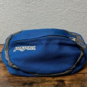 JanSport Blue and Gray Belt Bag Durable - Great Cindition